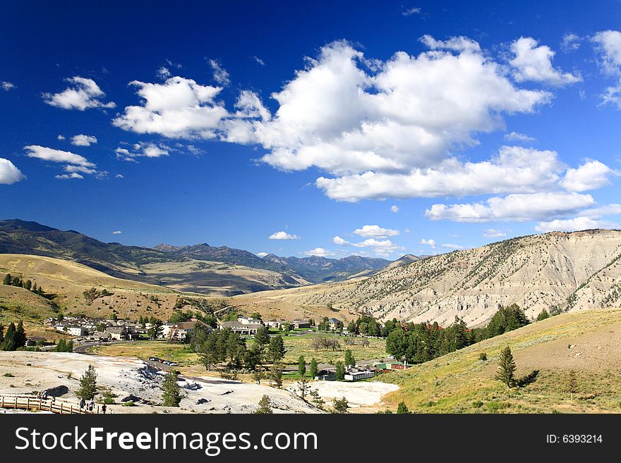 The Mammoth Hot Spring Area In Yellowstone