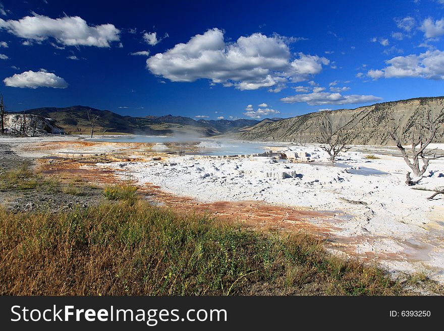 The Mammoth Hot Spring area in Yellowstone