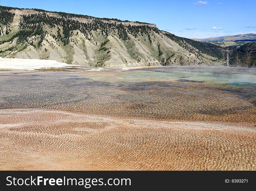 The Mammoth Hot Spring area in Yellowstone National Park in Wyoming