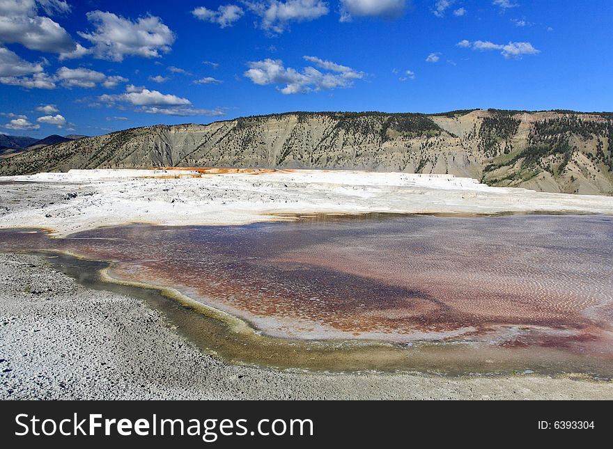 The Mammoth Hot Spring area in Yellowstone