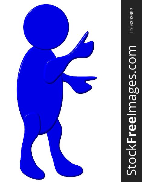 Abstract dark blue dude with thumbs up. Abstract dark blue dude with thumbs up