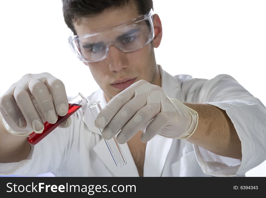 Young Scientist Working With Mask