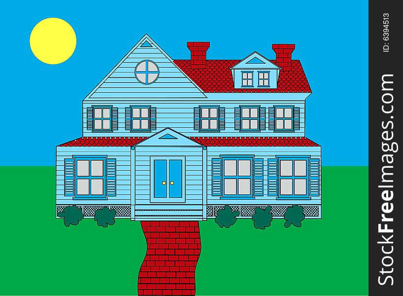 Victorian style home done in Adobe Illustrator. Victorian style home done in Adobe Illustrator.