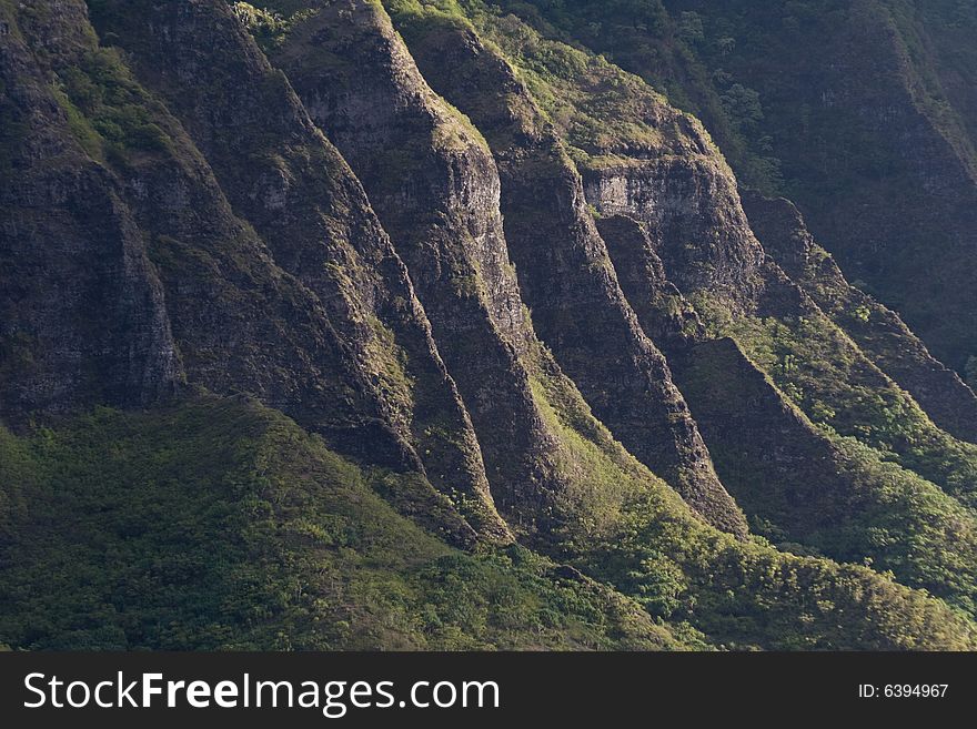 Mountain range on Oahu, Hawaii