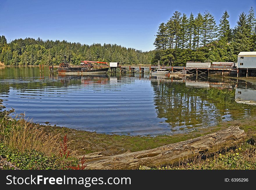 Quiet repair dock with full of blue