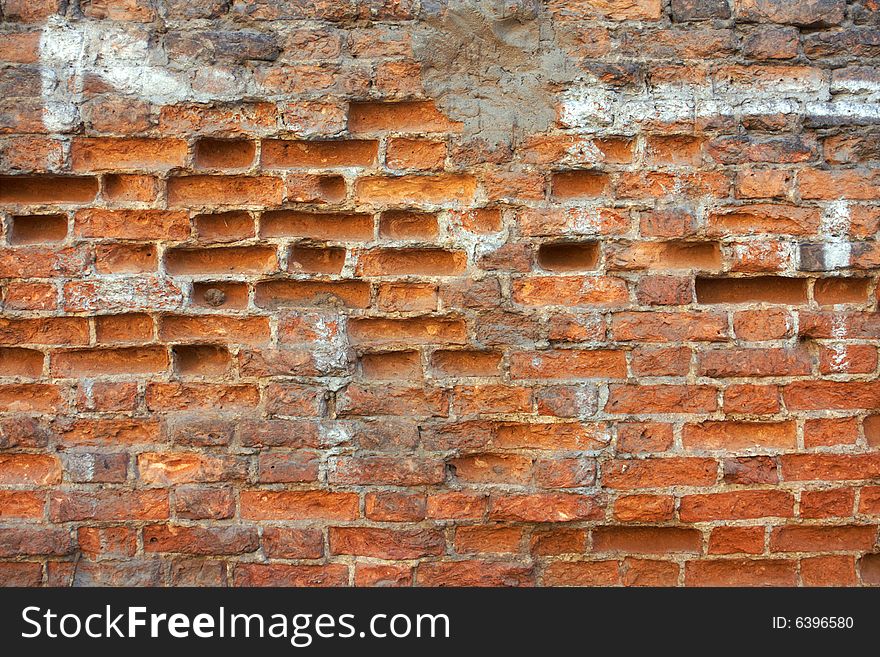 Red brick wall, background, pattern