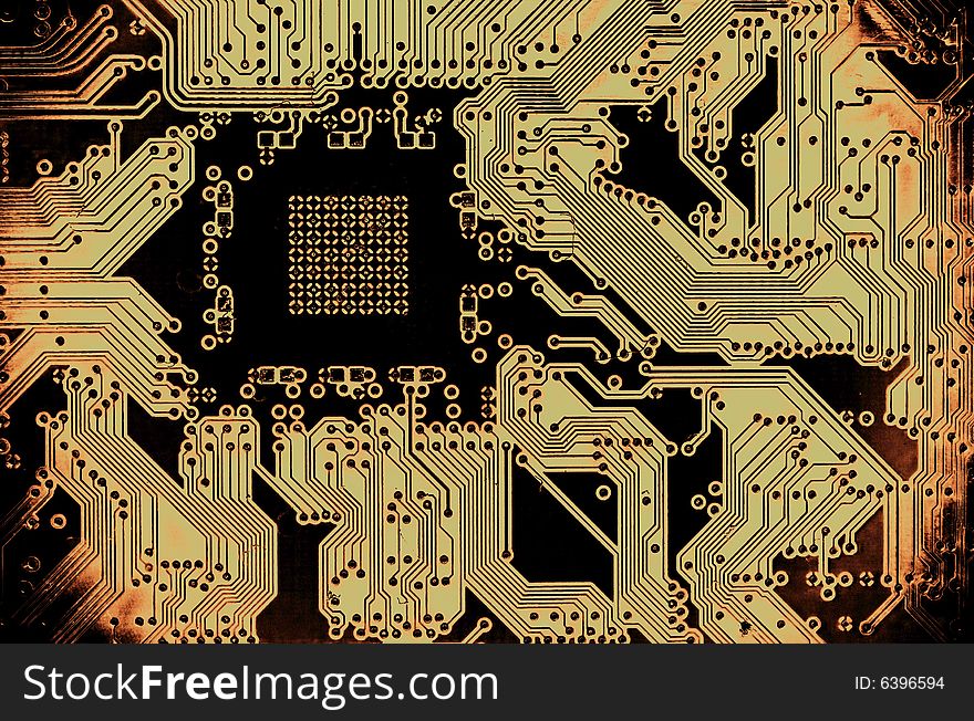 A close up view of an electronic circuit board
