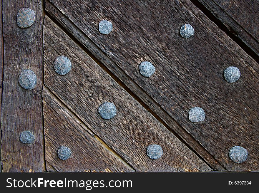 Close-up fragment of ancient door