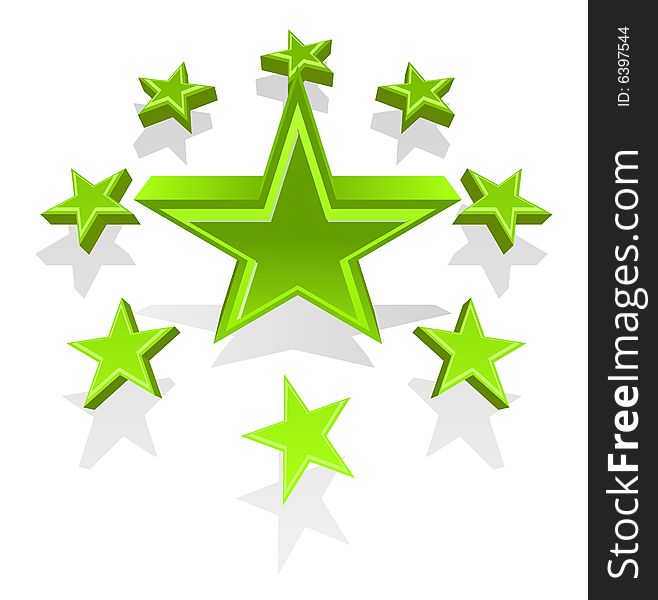 Vector Illustration Of Green Stars