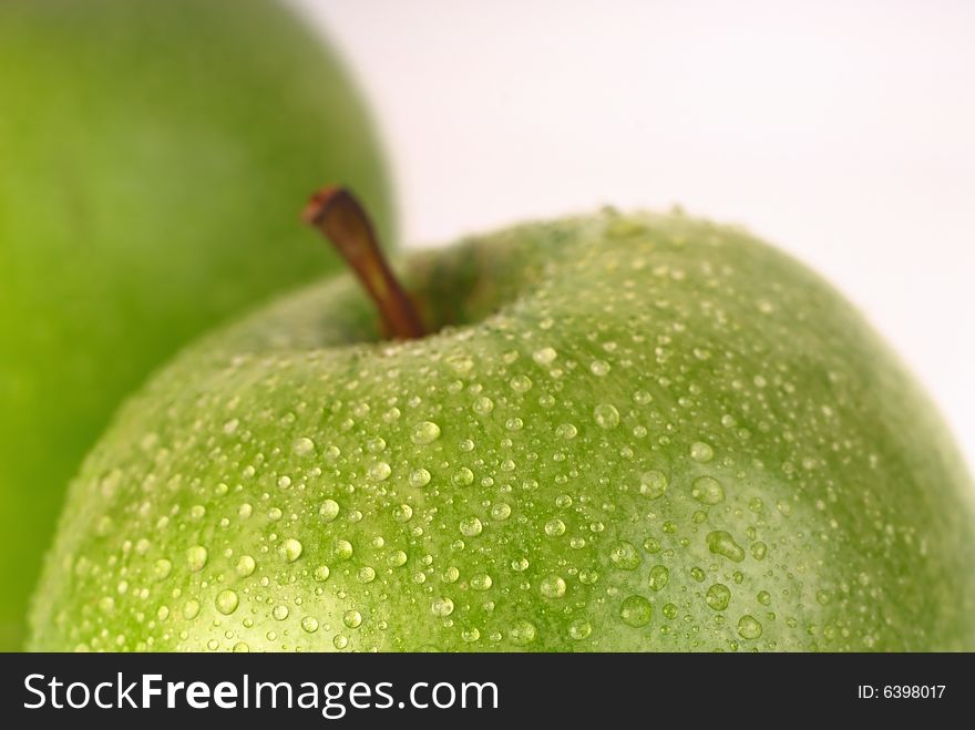 Green Apple On A White Background