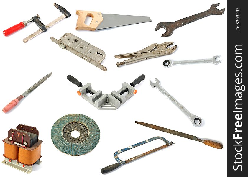 A lot of tools isolated on white