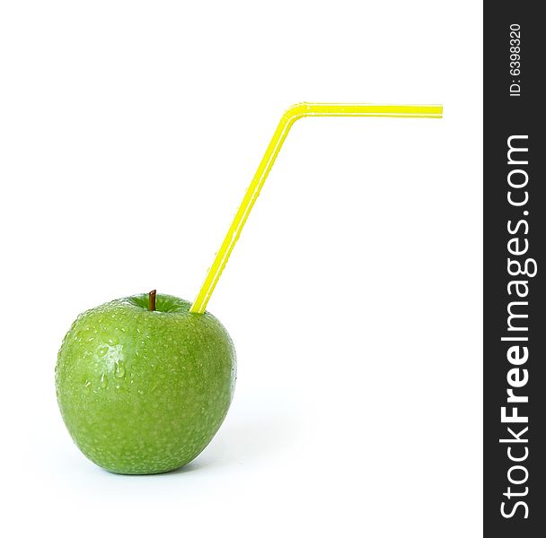 Green Juicy Apple Isolated