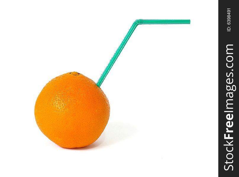 Ripe orange isolated on a white background