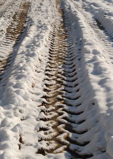 Tractor Tracks In Snow Royalty Free Stock Images Tractor Tracks In Snow Royalty Free Stock Images