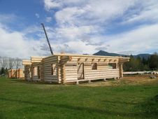 Log Cabin Construction Stock Images
