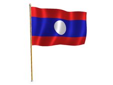 Laos Silk Flag Stock Photos