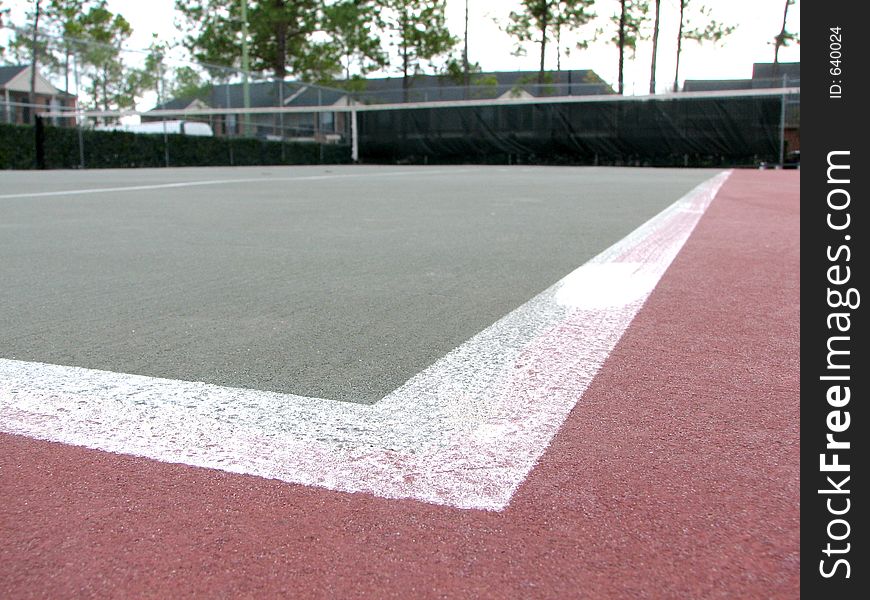 Empty tennis court, no ball, no audience, no player