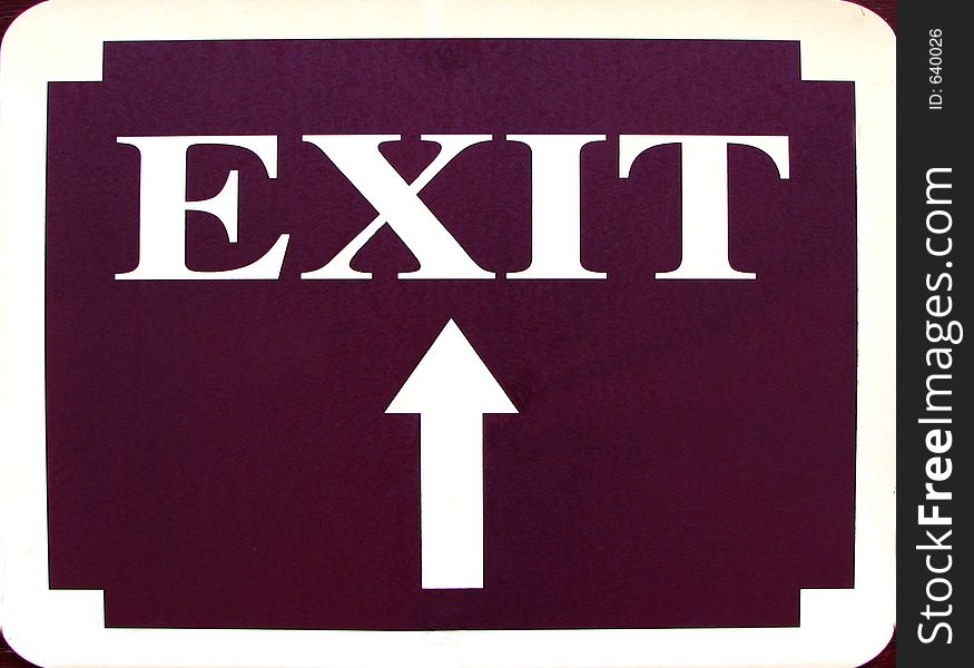 Exit Sign With Up Arrow