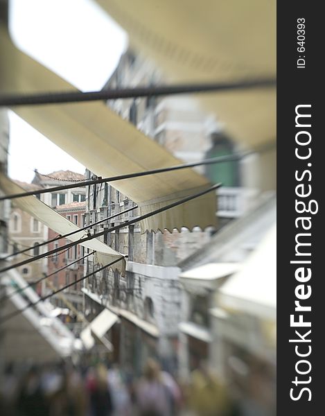 Roof at Rialto bridge,Venice,Italy