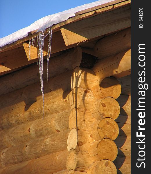 Icicle on a roof. Icicle on a roof