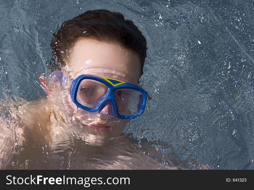 Boy under water. Boy under water