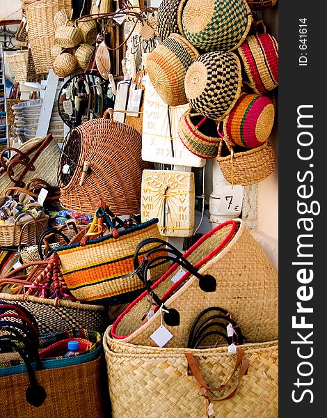 Basket display in all shapes and colors. Basket display in all shapes and colors