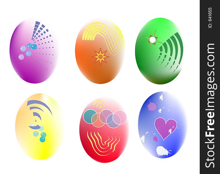 Painted easter eggs illustration