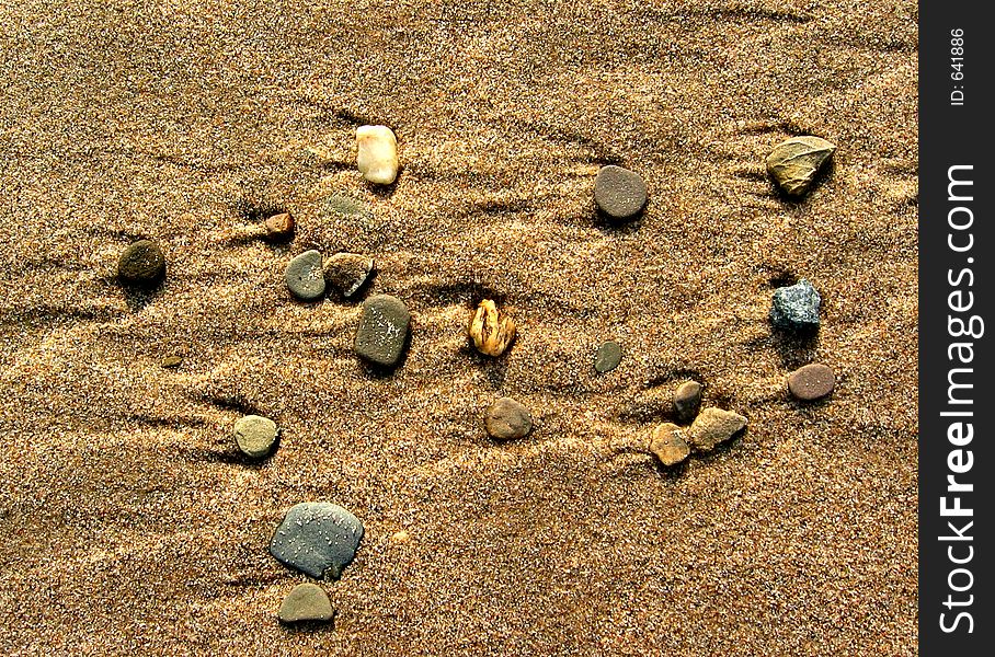 Pebbles washed up at the beach. Pebbles washed up at the beach