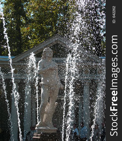 Fountain Adam in Peterhof, Russia