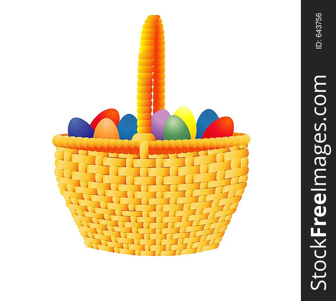 Easter basket - illustration. Easter basket - illustration