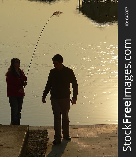 Girl and boy silhouette II