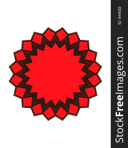 Red and brown shape on white background. Red and brown shape on white background