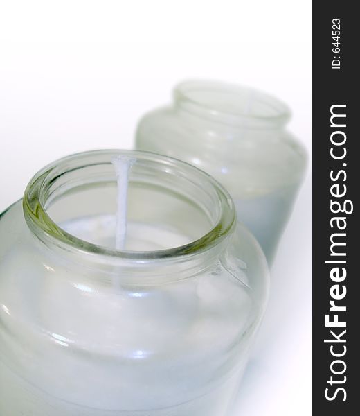 Candles on a white background.