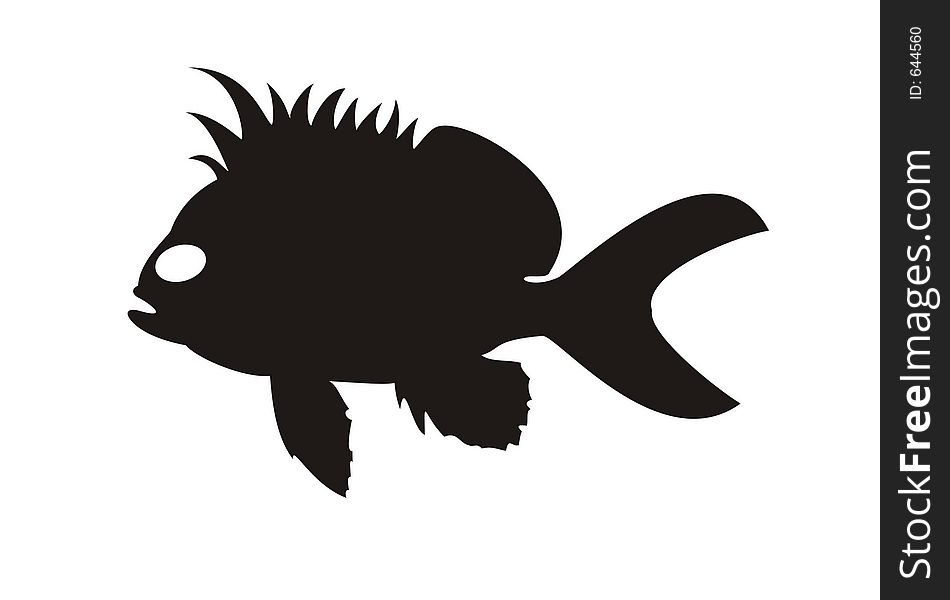 Black & white fish pictogram, ideal for a logo or button...