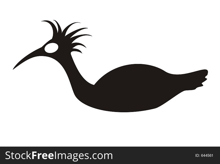 Crane bird, black and white bird illustration