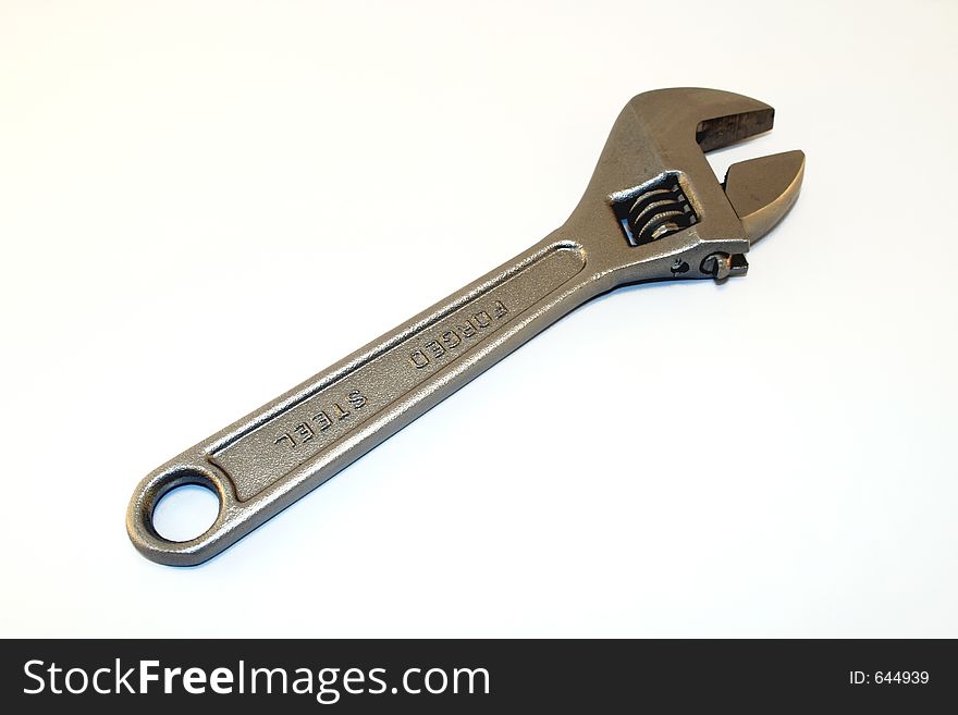 Close up of adjustable wrench