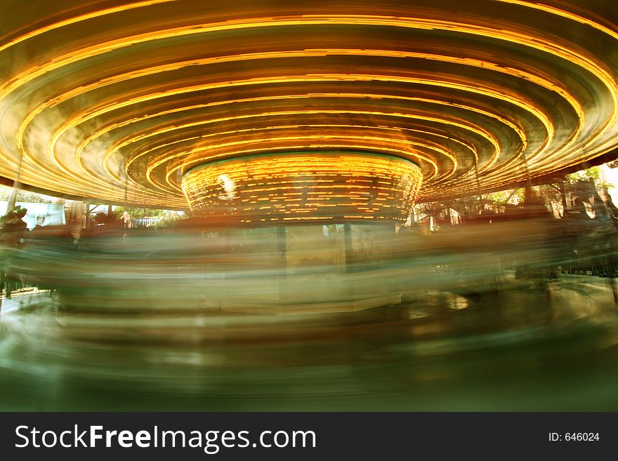 Old fashioned caroussel motion blurred. Old fashioned caroussel motion blurred