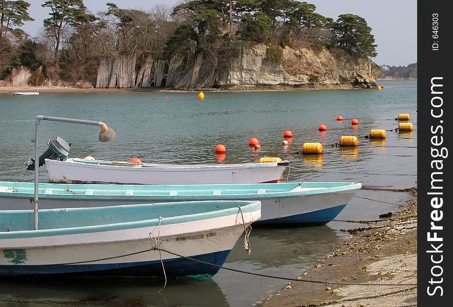 Fishing boats to the Matsushima one of the best three views in Japan