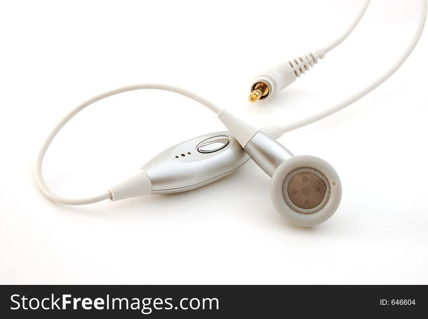 Mobile handfree set - white silver 2. Mobile handfree set - white silver 2