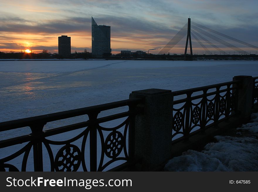 Sunset in Riga