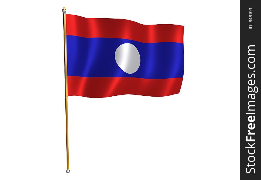Silk flag of Laos. Silk flag of Laos