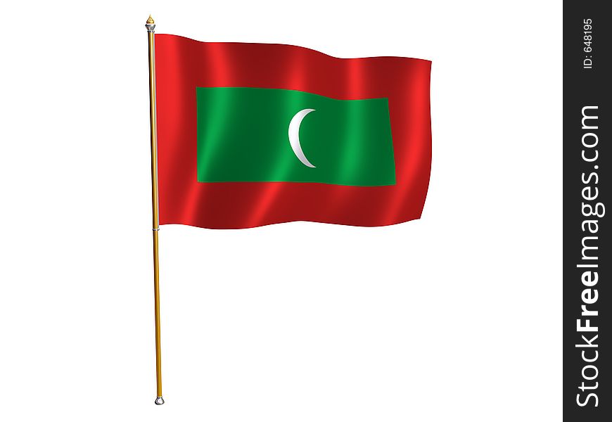 Silk flag of Maldives. Silk flag of Maldives