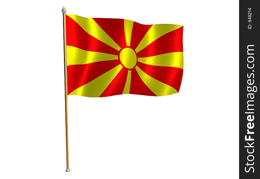 Silk flag of Macedonia. Silk flag of Macedonia