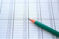Pencil Showing Financial Report Stock Photo