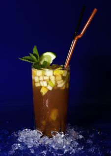 Coctail With Fruit Cubes Stock Photos Coctail With Fruit Cubes Stock Photos
