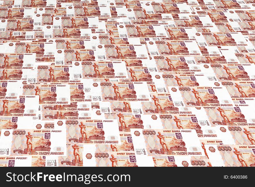 Background made from Five thousand Russian roubles. Background made from Five thousand Russian roubles