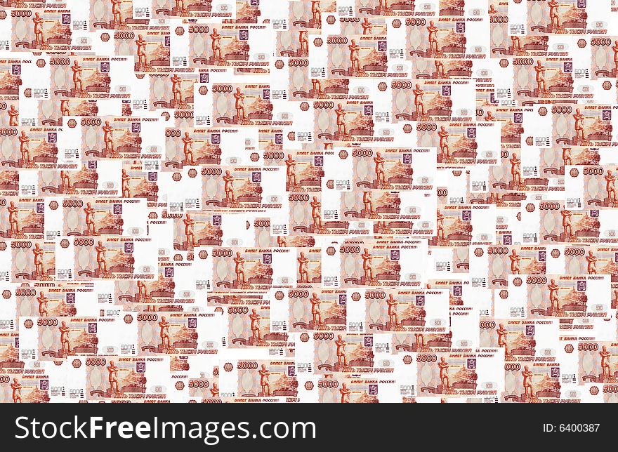 Background made from Five thousand Russian roubles. Background made from Five thousand Russian roubles