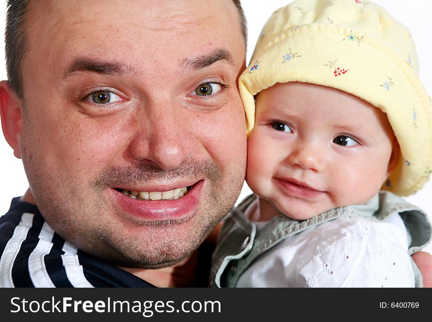 An image of happy father with little girl