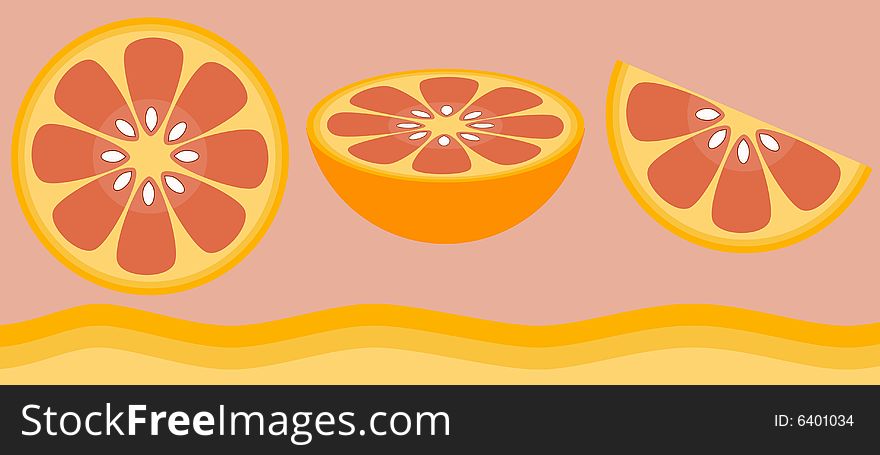 Graphic depiction of a citrus fruit - grapefruit. Graphic depiction of a citrus fruit - grapefruit