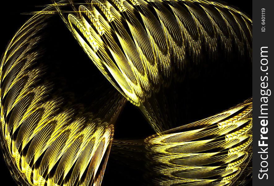 Gold design illustration fractal on black